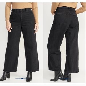 Old Navy Extra High Rise Baggy Wide Leg Black Jean